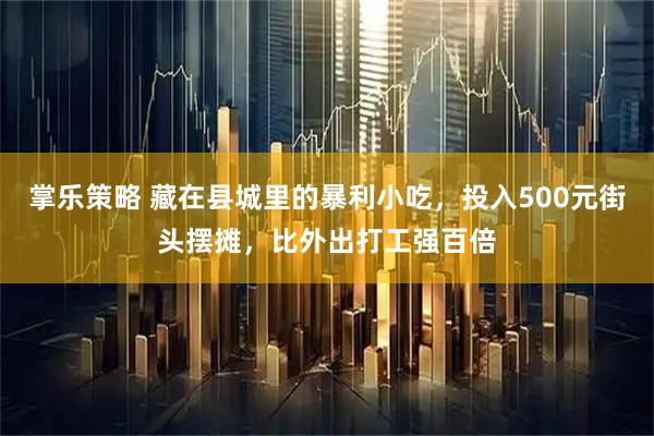 掌乐策略 藏在县城里的暴利小吃，投入500元街头摆摊，比外出打工强百倍